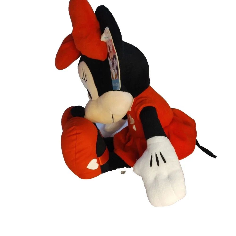 Disney Valentine Minnie Mouse 19' Just‎ Play 2018 Plush Red White Hearts Outfit
